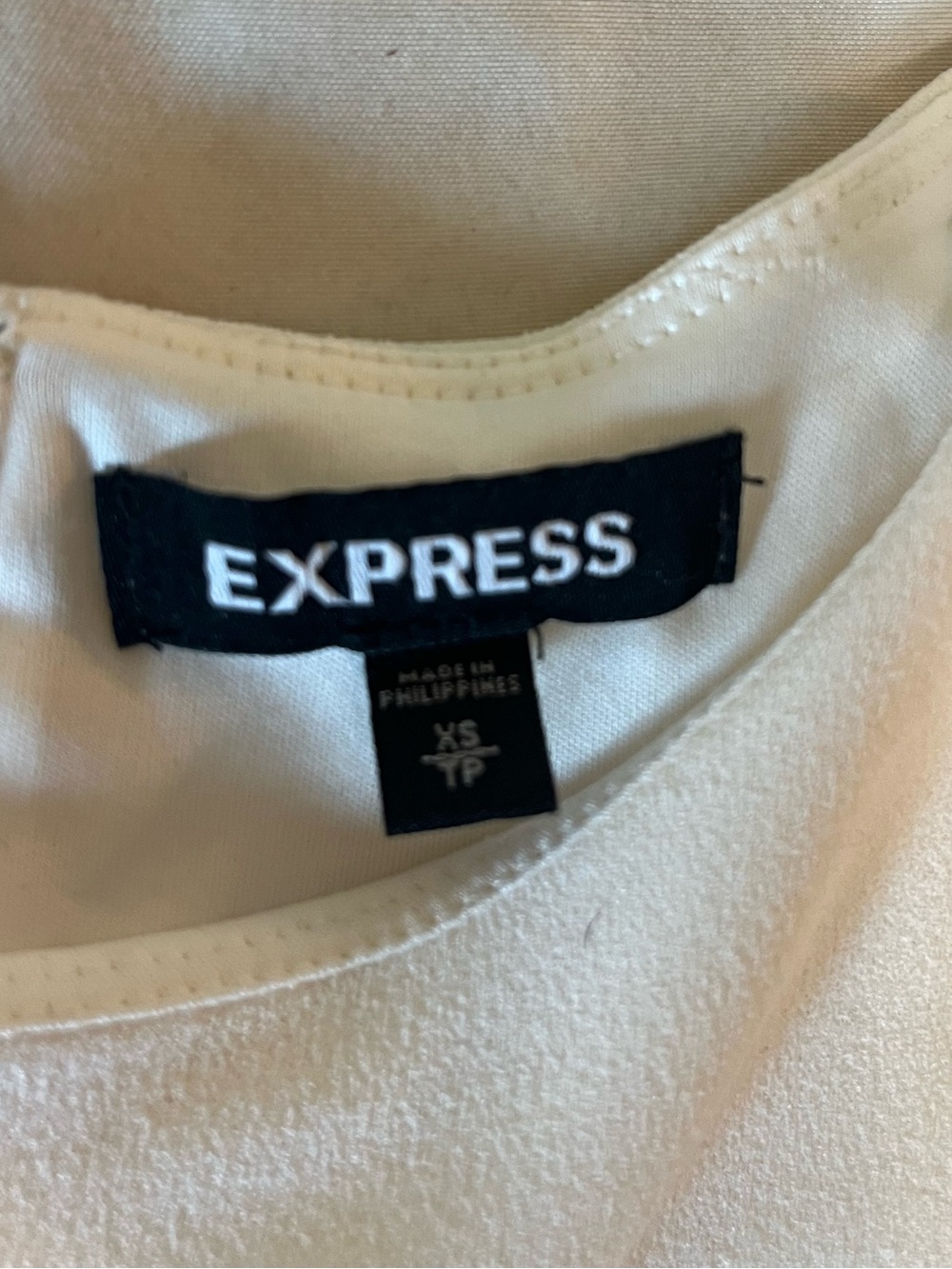 🤍 Express White Ruffle Cap-Sleeve Mini Dress | Size XS Petite - Picture 11 of 11